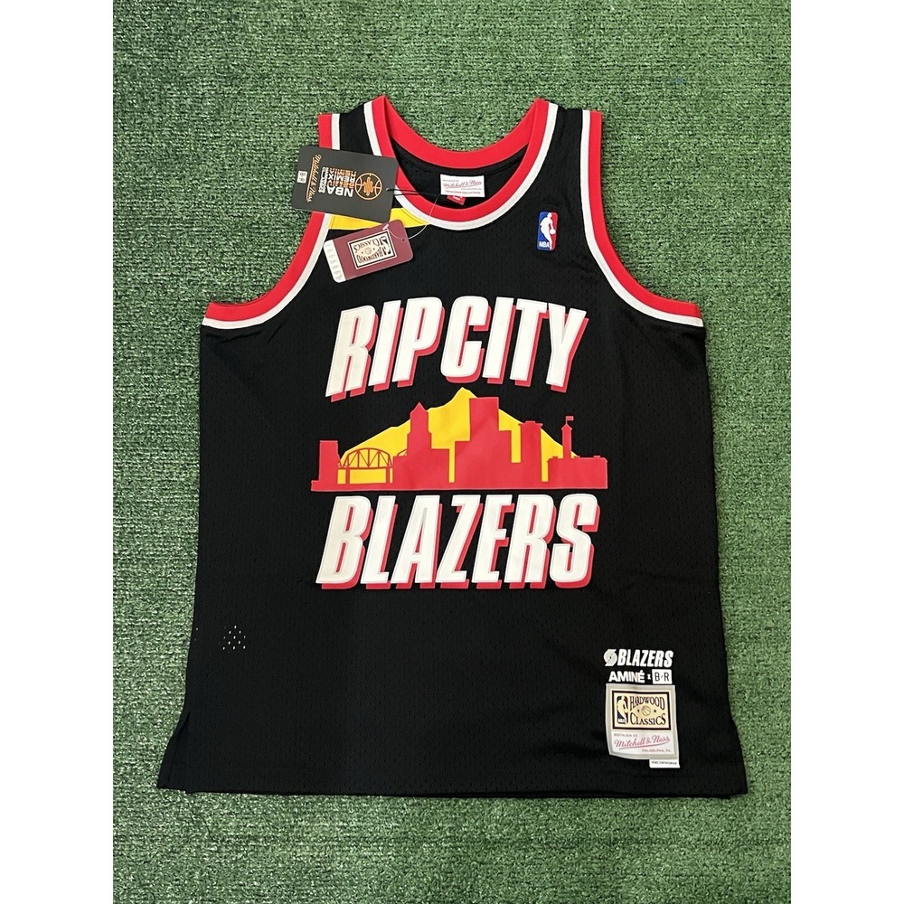 Mitchell & Ness Portland Trail Blazer Aminé Remix Black Jersey Rip City Men's L